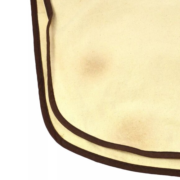 HERMES Logos Garment Cover Ivory Brown Vintage Authentic T04794 - Picture 5 of 9